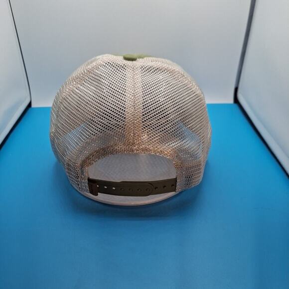 Postal Coffee Leather Patch Trucker Snapback Hat Cap Green Cotton - Picture 4 of 7